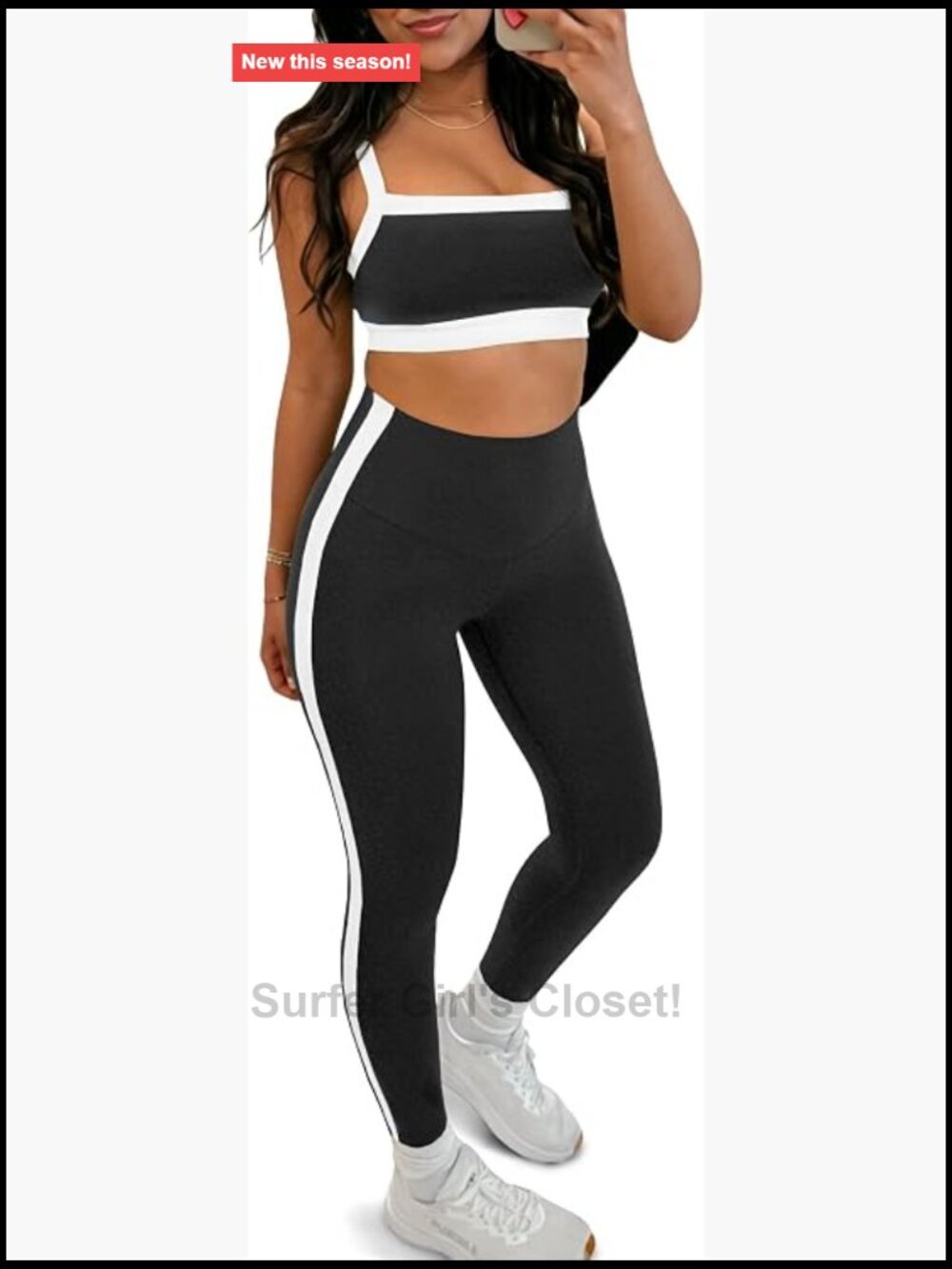 Womens 2 Piece Workout Set High Waisted Yoga Outfit Strappy Sports Bra Leggings